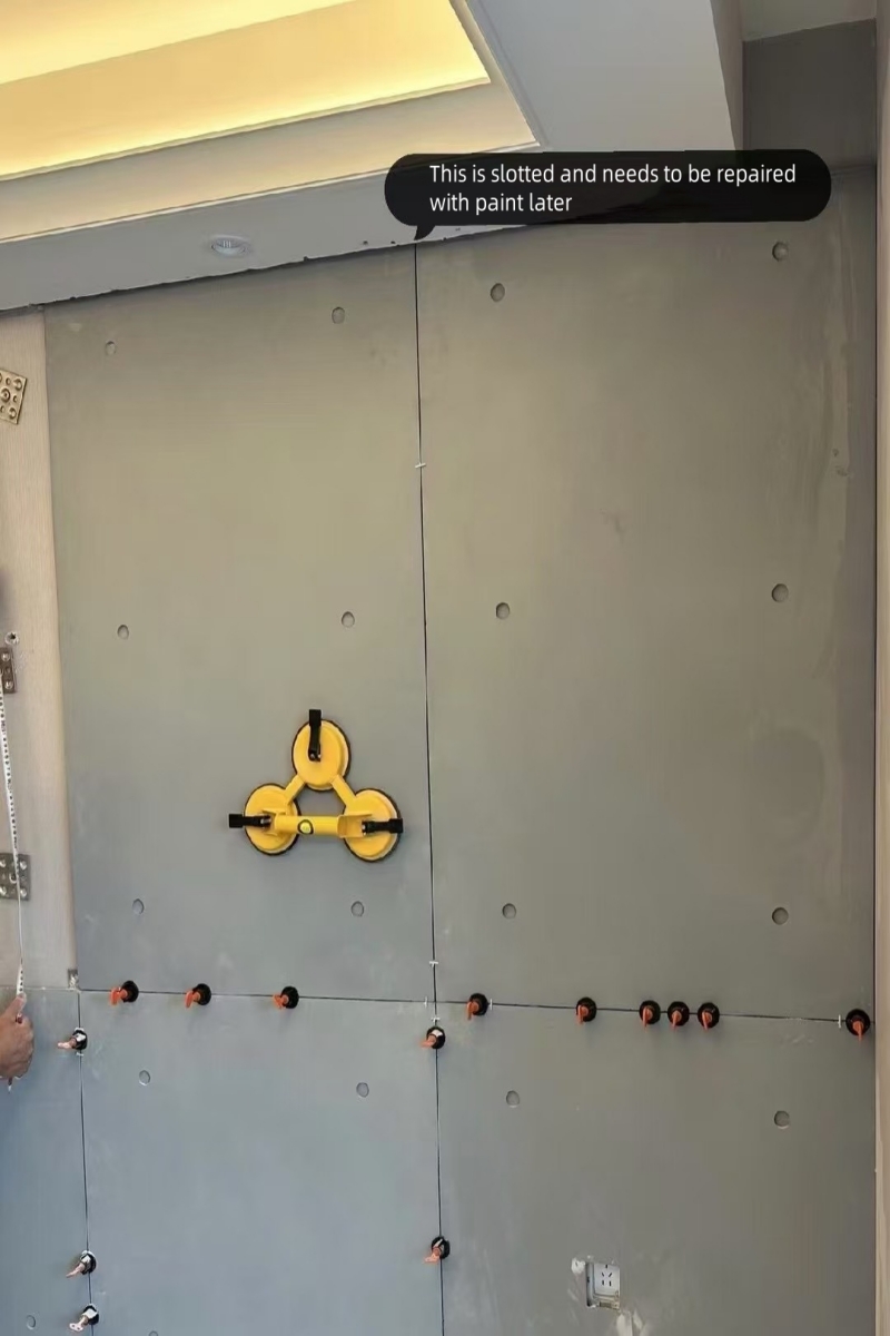 What is the construction and installation process of decorative concrete slabs?